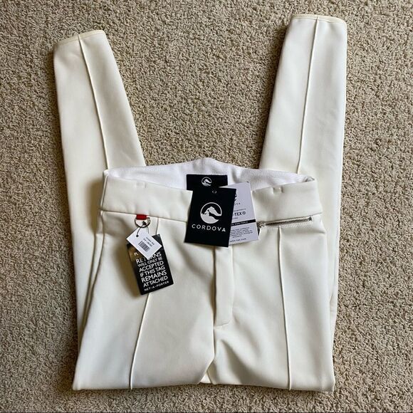 Cordova Val D’Isere soft-shell ski pants Cloud Dancer White Skinny Ski Pants NWT - Picture 1 of 6